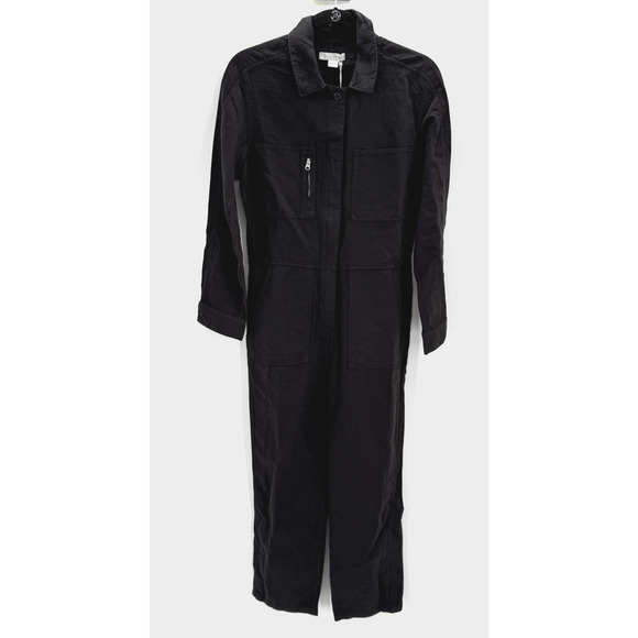 Outerknown Pants - Outerknown Jumpsuit Womens Size Small Organic Cotton Linen Black Long Sleeve New